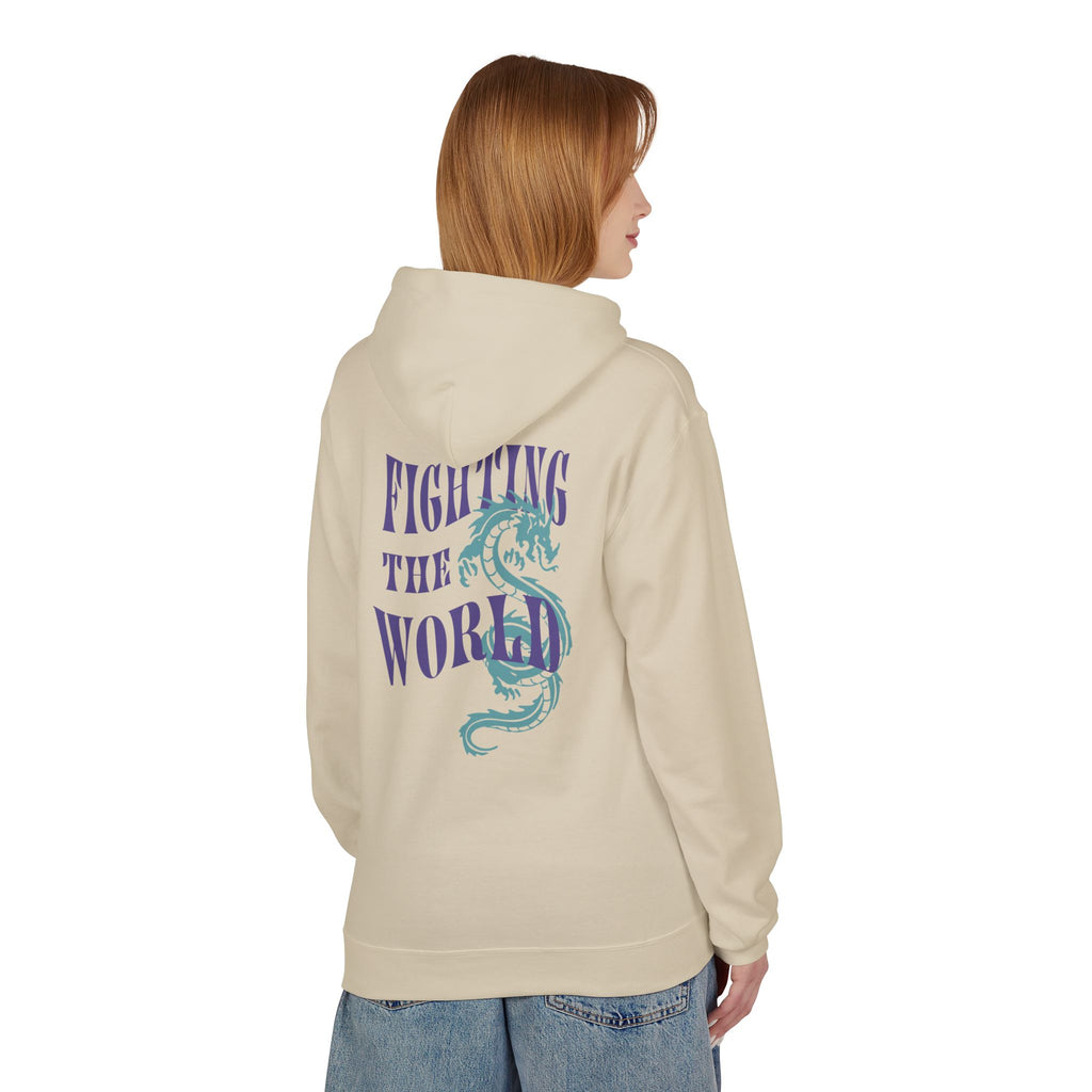 Retro-Inspired Fleece Hoodie - Cozy Unisex Apparel for Everyday Comfort, Gift for Friends, Casual Wear, Fighting the World