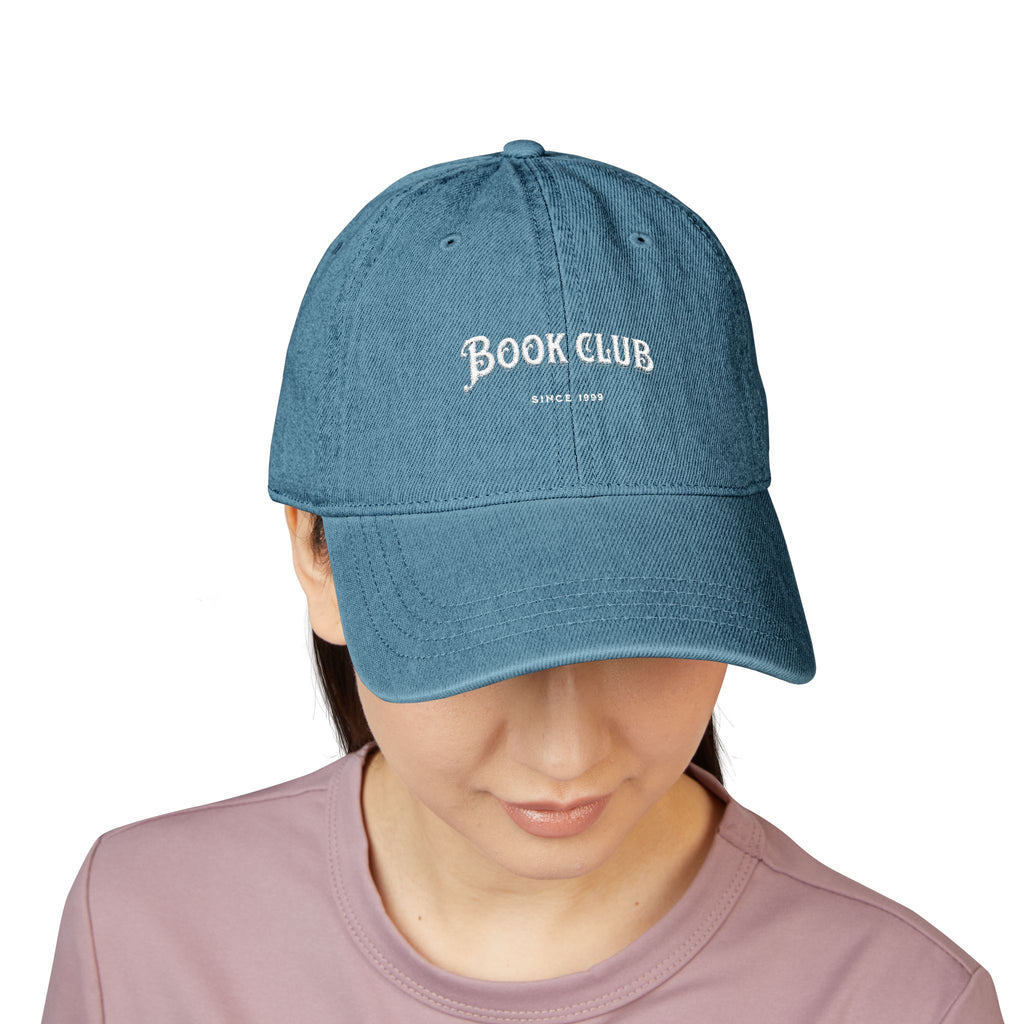 Book Club Denim Hat, Embroidered Cap for Readers, Gift for Book Lovers, Literary Fashion, Casual Accessories