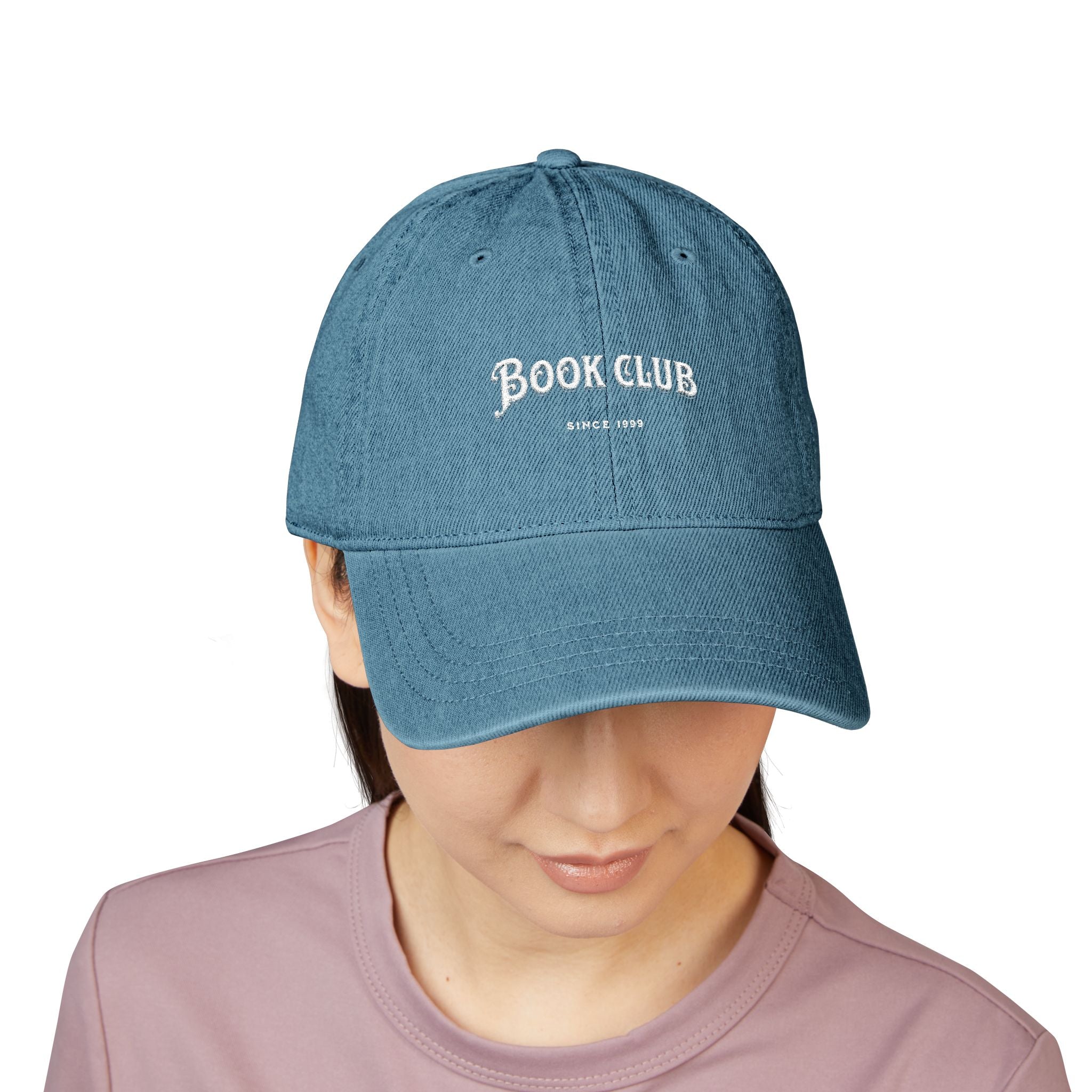 Book Club Denim Hat, Embroidered Cap for Readers, Gift for Book Lovers, Literary Fashion, Casual Accessories
