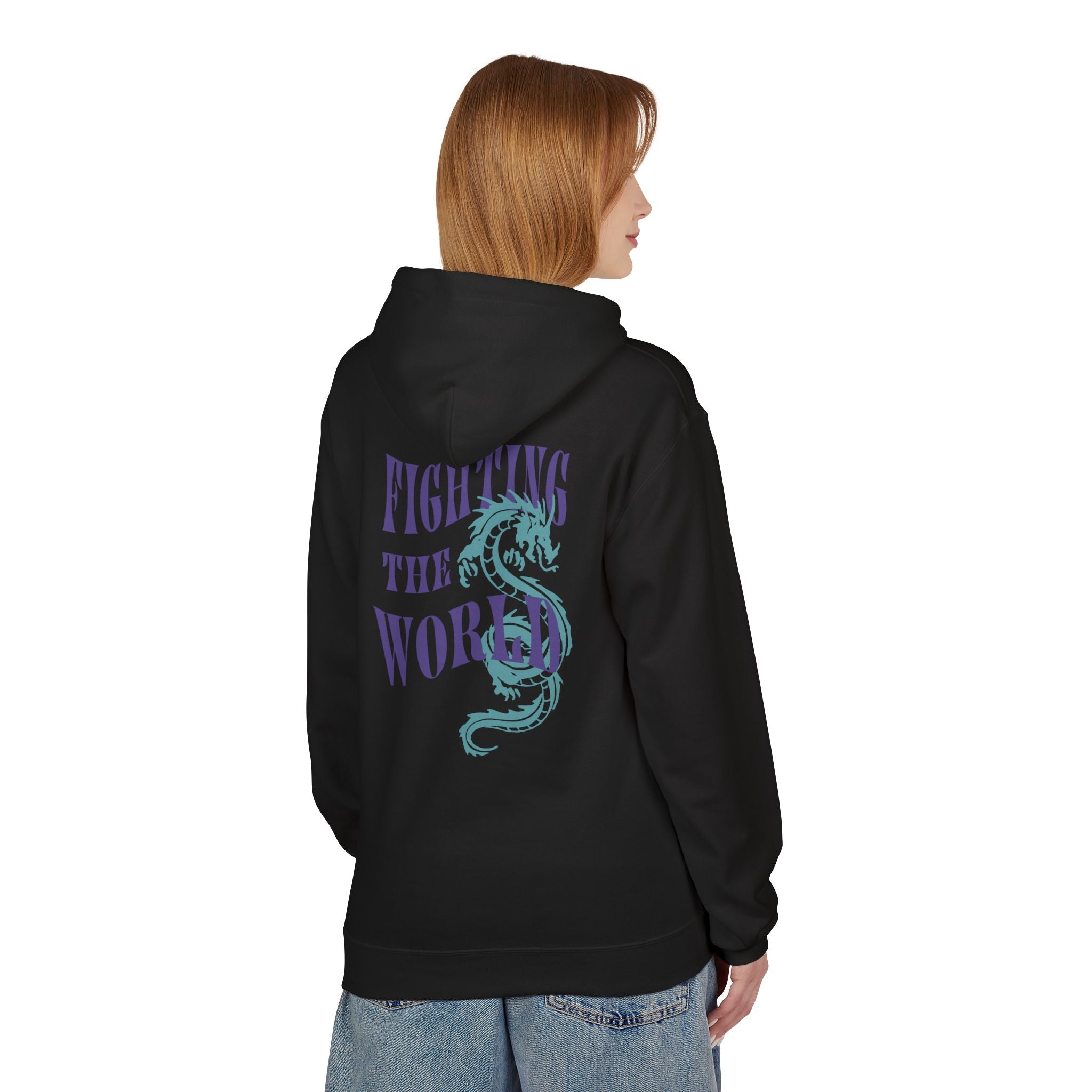 Retro-Inspired Fleece Hoodie - Cozy Unisex Apparel for Everyday Comfort, Gift for Friends, Casual Wear, Fighting the World