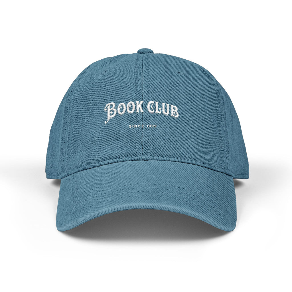 Book Club Denim Hat, Embroidered Cap for Readers, Gift for Book Lovers, Literary Fashion, Casual Accessories