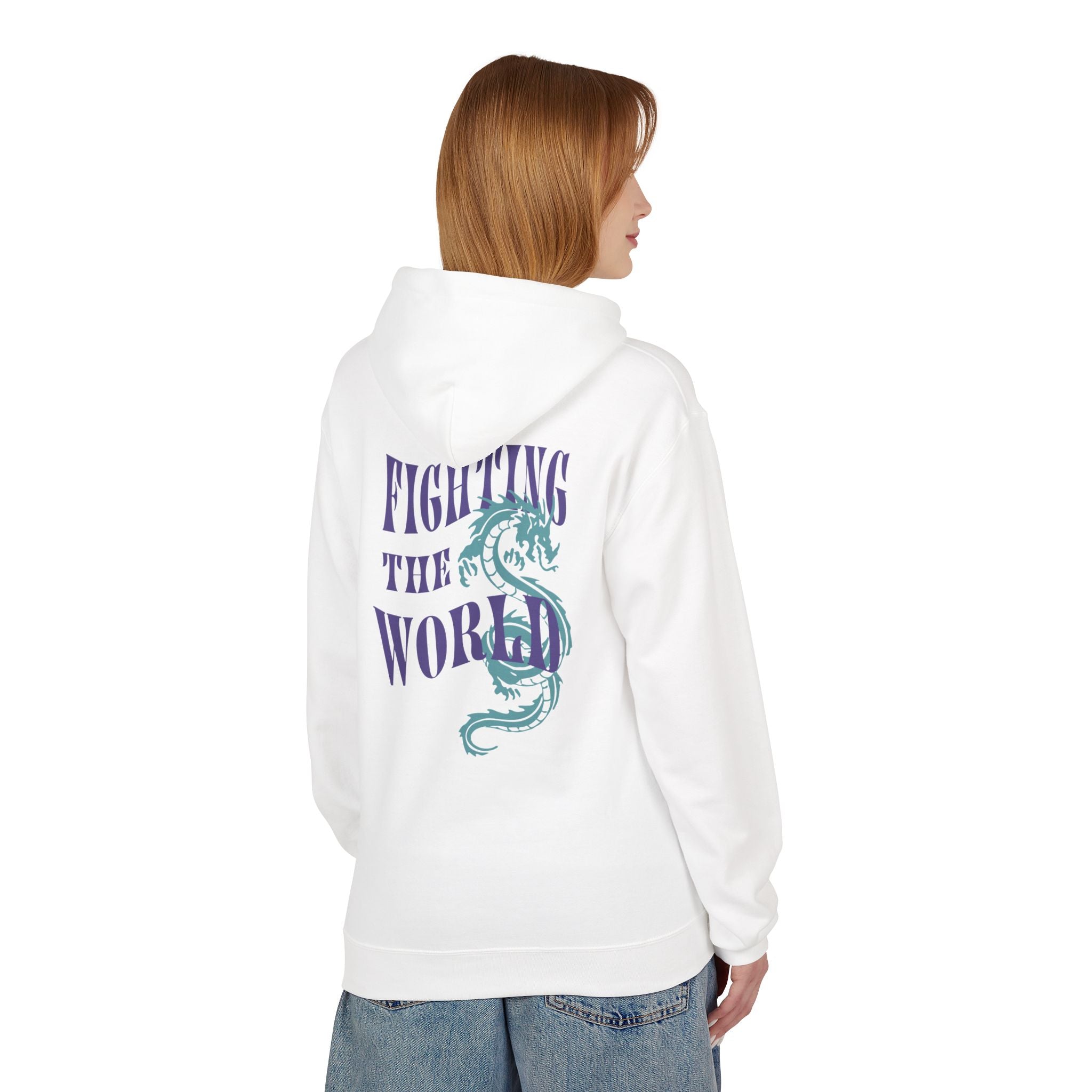 Retro-Inspired Fleece Hoodie - Cozy Unisex Apparel for Everyday Comfort, Gift for Friends, Casual Wear, Fighting the World