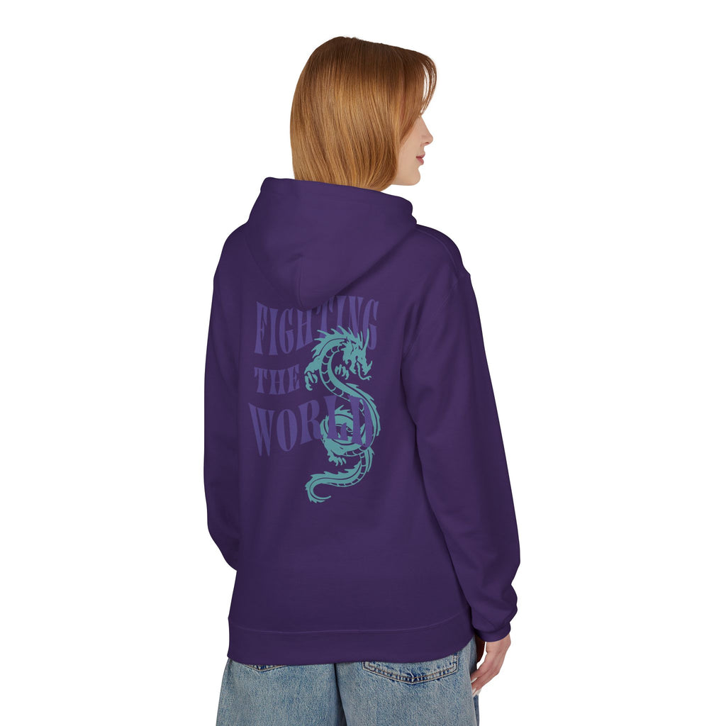 Retro-Inspired Fleece Hoodie - Cozy Unisex Apparel for Everyday Comfort, Gift for Friends, Casual Wear, Fighting the World