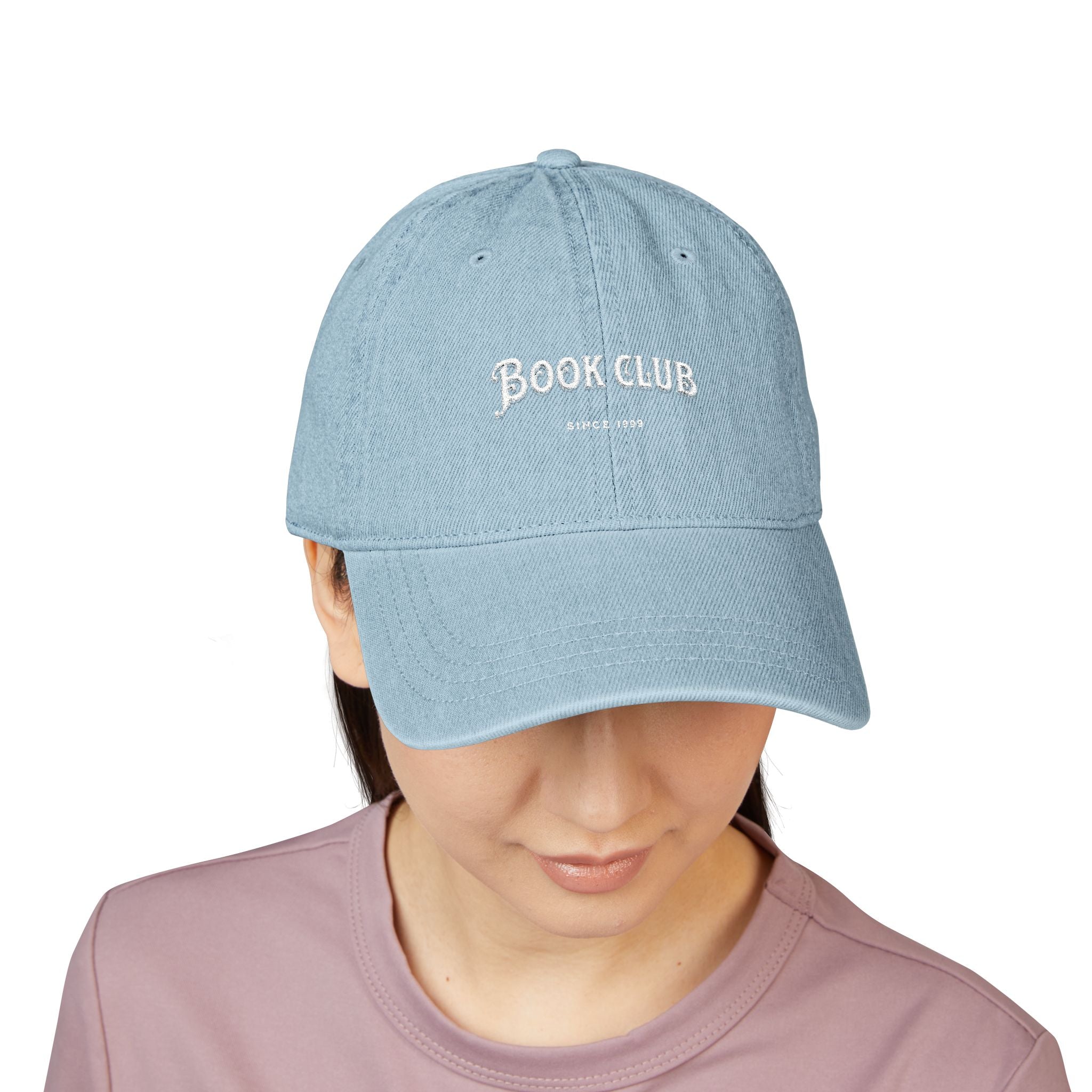 Book Club Denim Hat, Embroidered Cap for Readers, Gift for Book Lovers, Literary Fashion, Casual Accessories